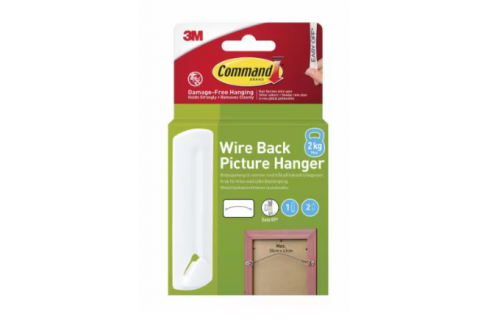 3M Command™ Wire Back Picture Hanger 2.2kg, 1 Hook + 2 Strips/Pack